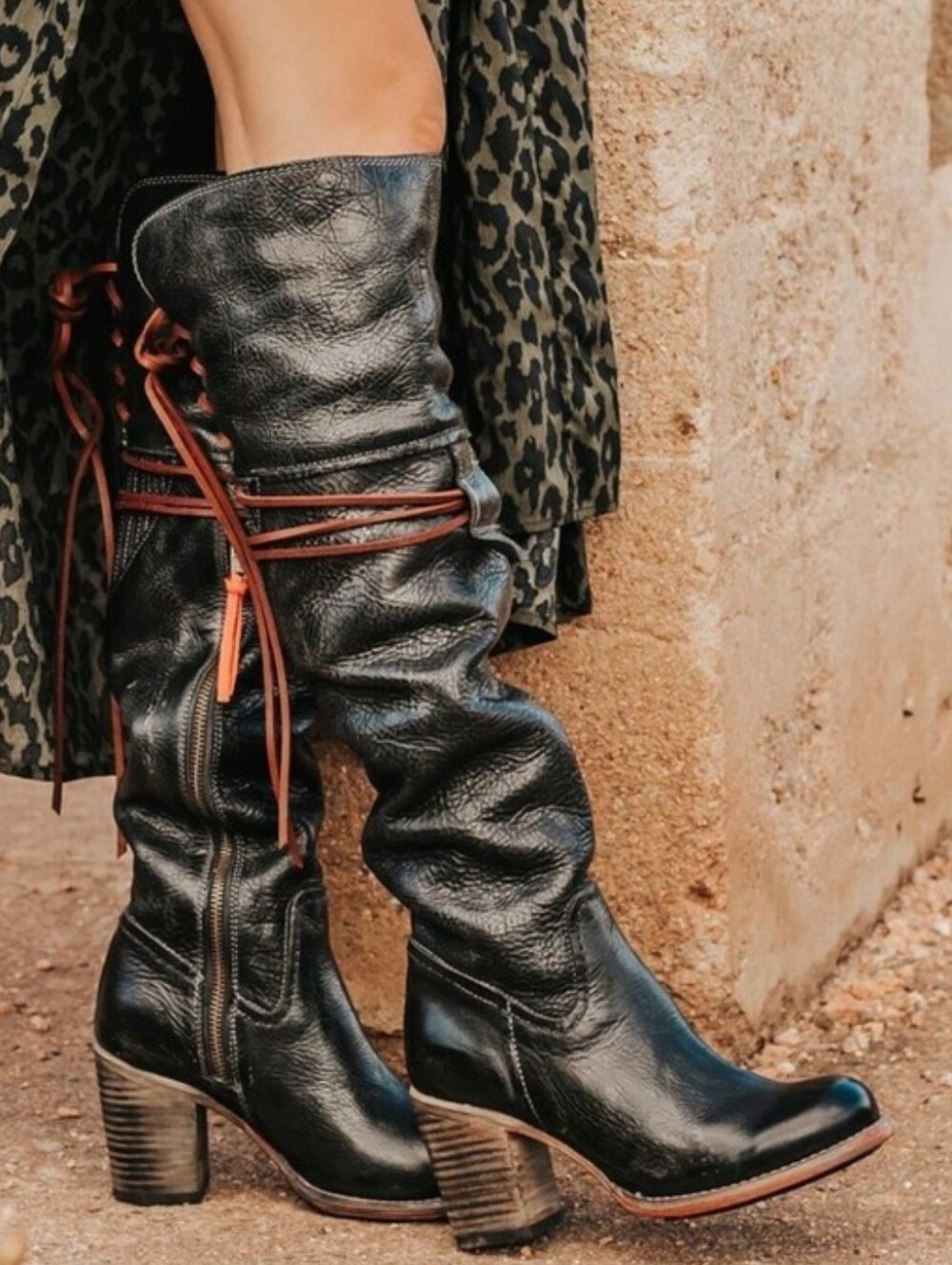 Freebird By Steven Brock Over The Knee Western Leather Boot Designer LROOM #815